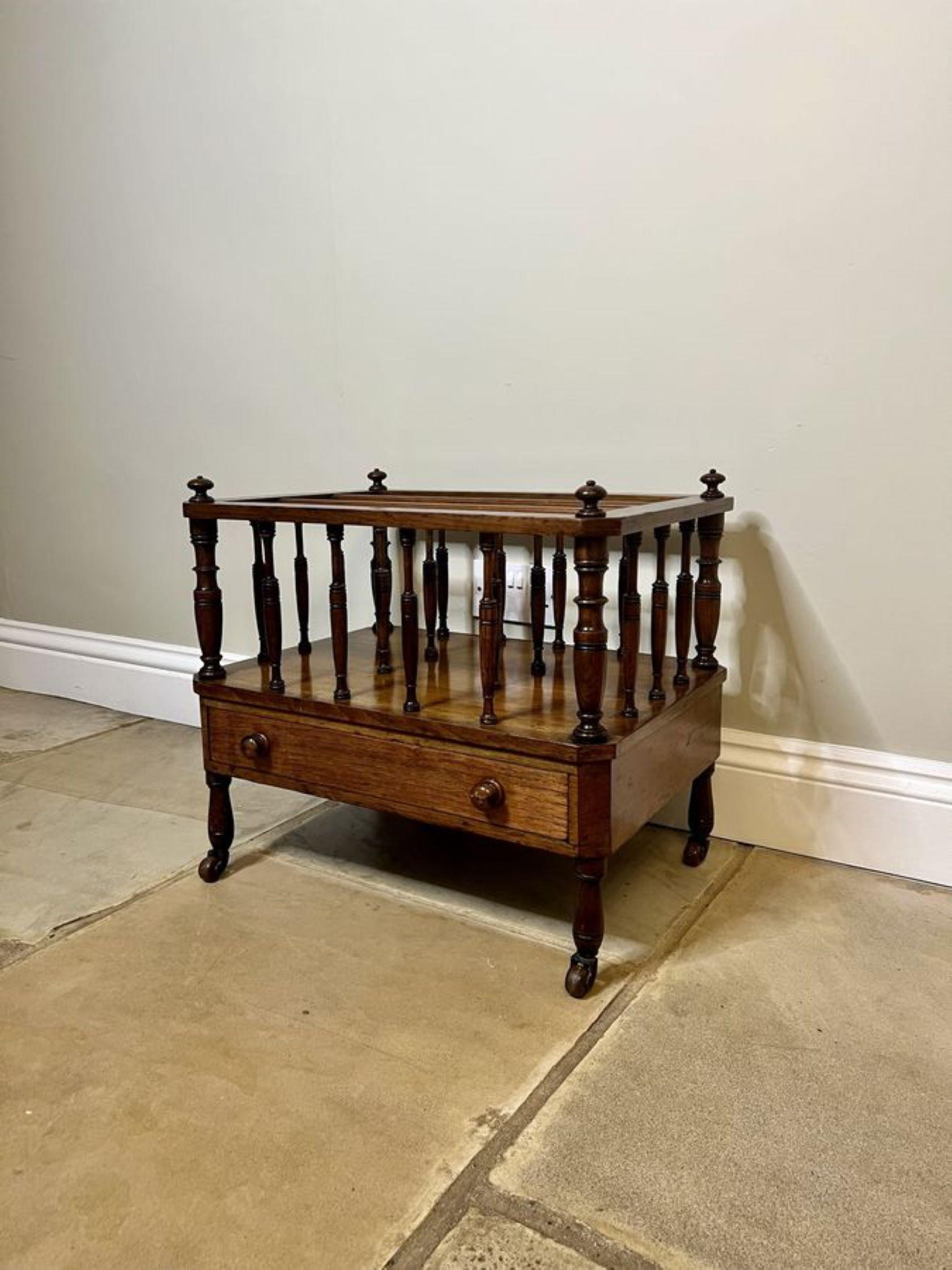 19th Century Antique Victorian quality figured walnut Canterbury  For Sale