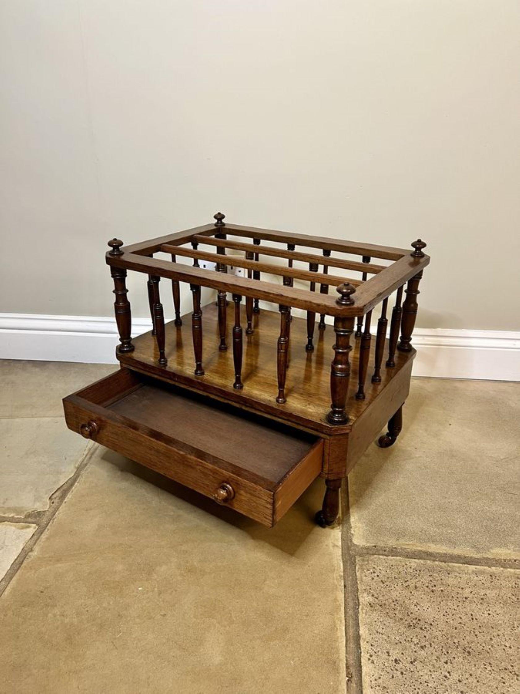 Antique Victorian quality figured walnut Canterbury For Sale 2