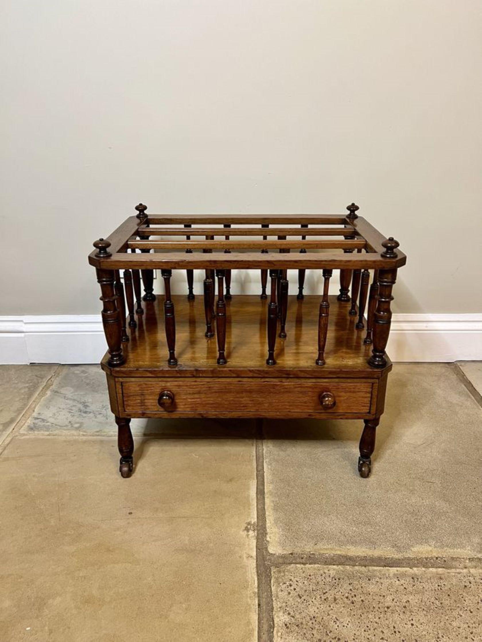 Antique Victorian quality figured walnut Canterbury  For Sale 4