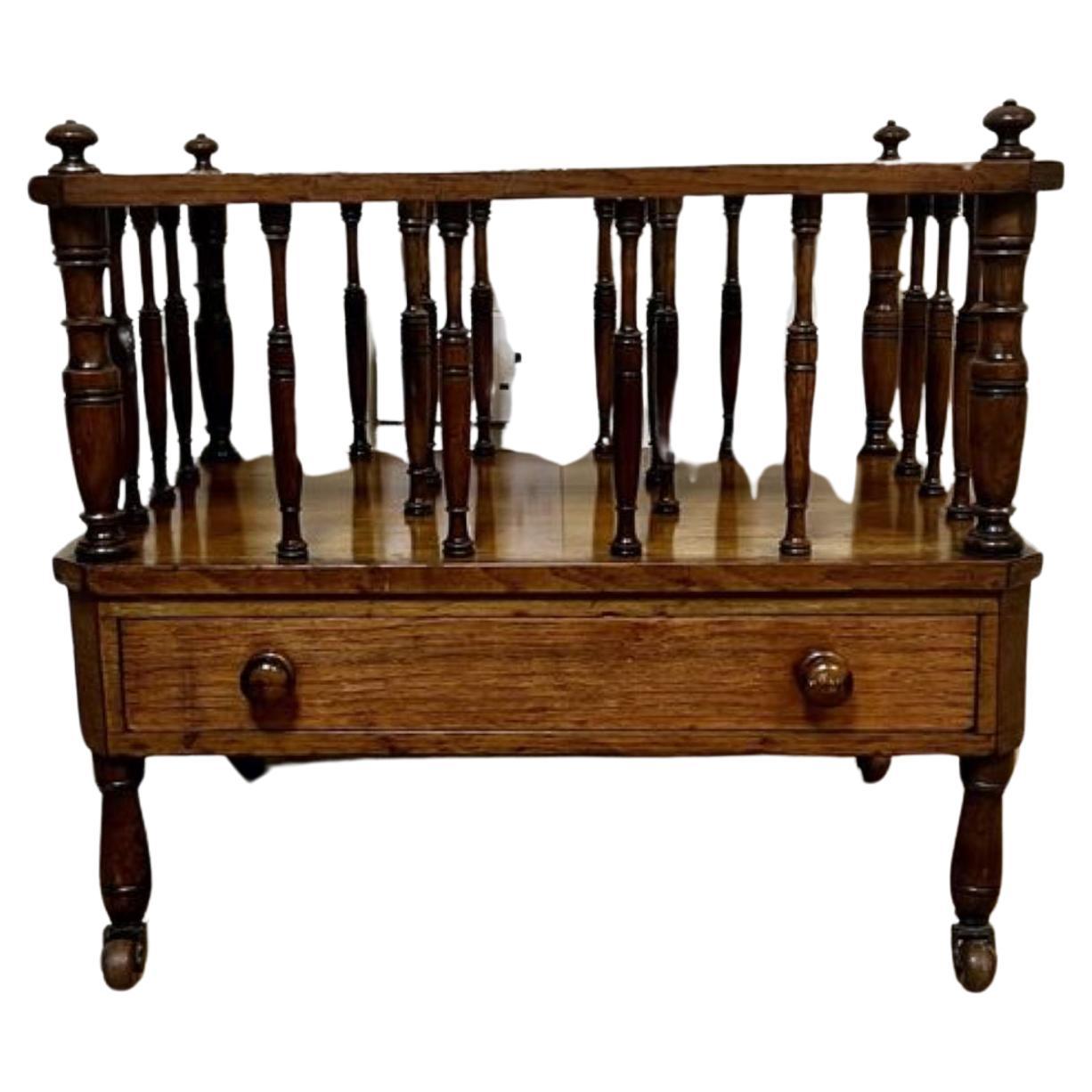 Antique Victorian quality figured walnut Canterbury