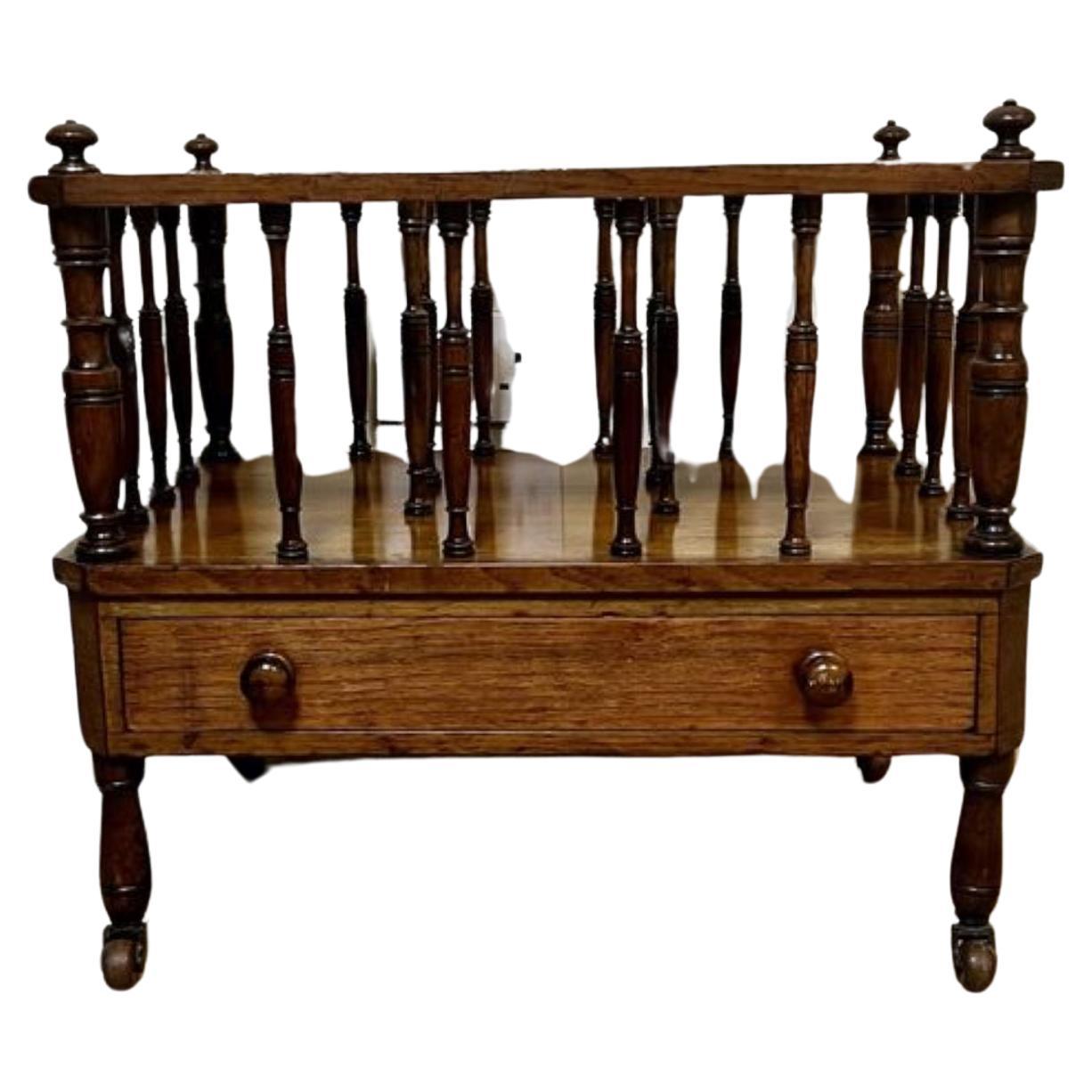 Antique Victorian quality figured walnut Canterbury 