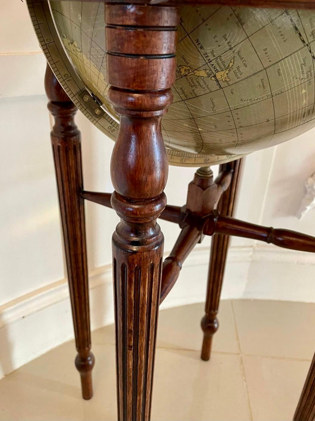 Antique Victorian Quality Floor Standing Library Globe 4