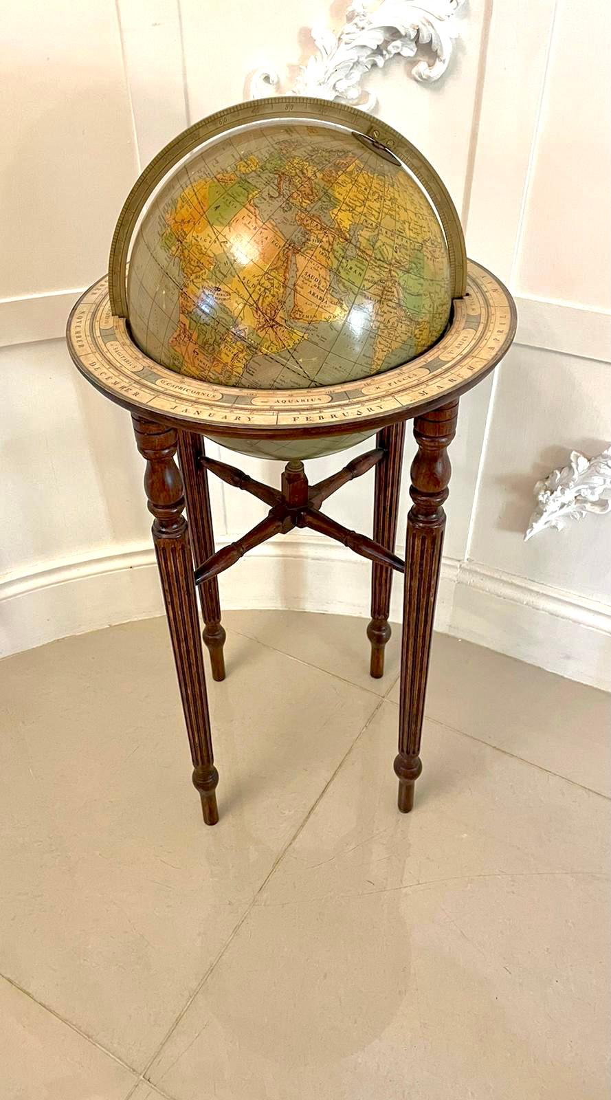 European Antique Victorian Quality Floor Standing Library Globe