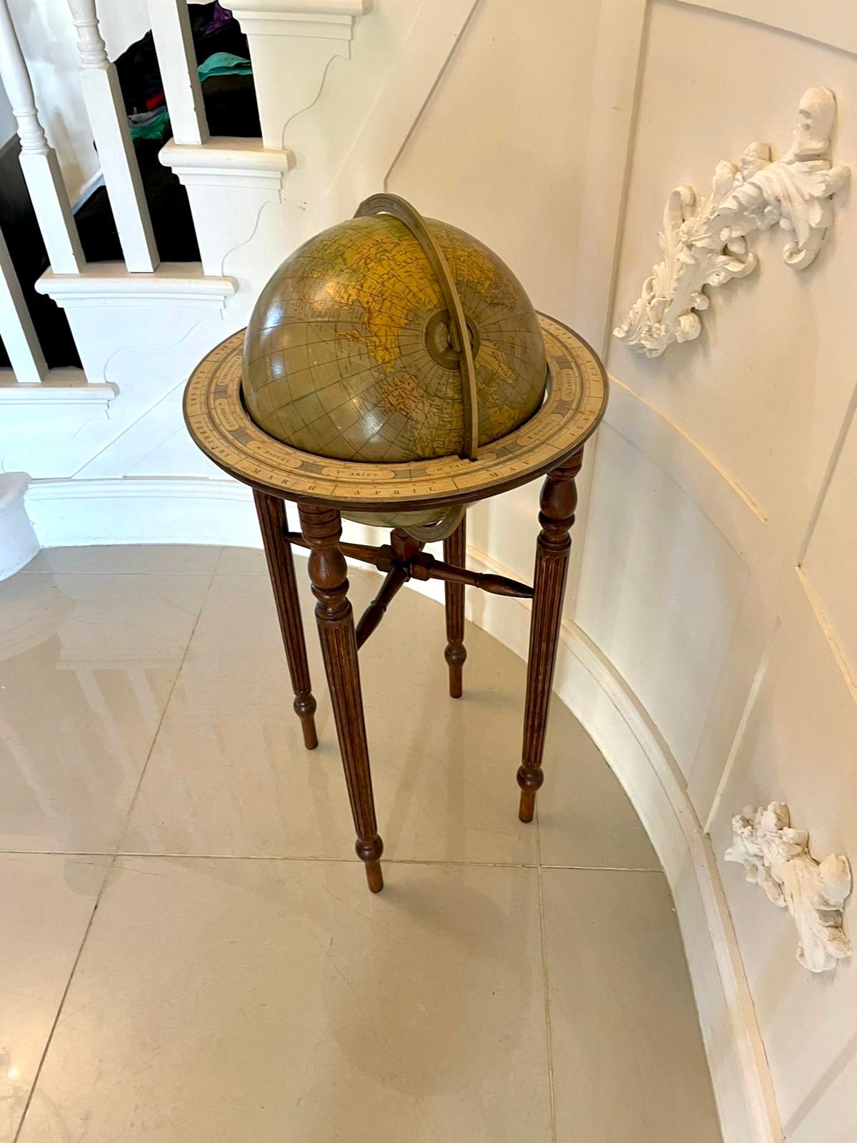 19th Century Antique Victorian Quality Floor Standing Library Globe