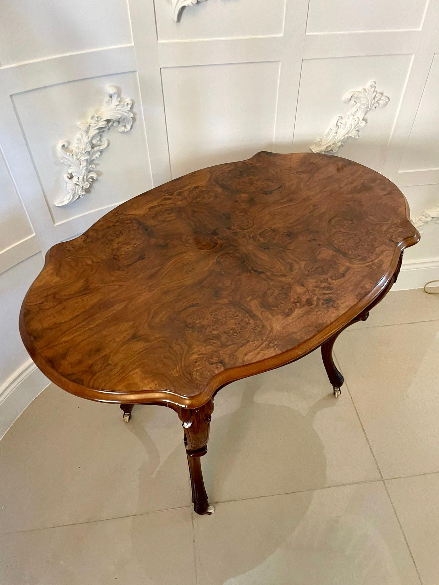 Antique Victorian Quality Freestanding Burr Walnut Centre Table For Sale 1