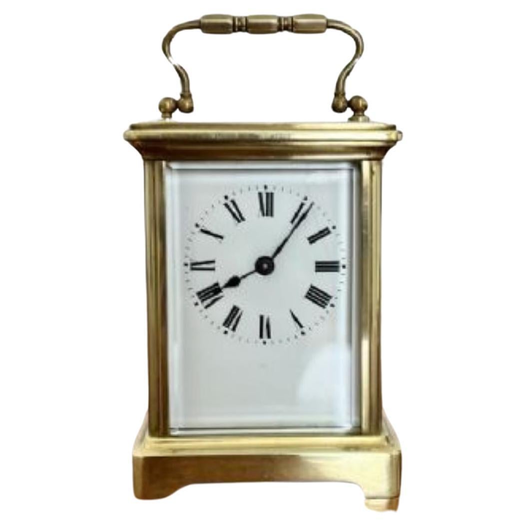 Antique Victorian quality French brass carriage clock
