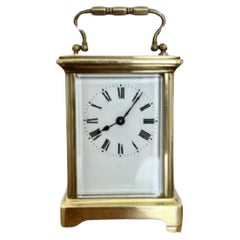 Antique Victorian quality French brass carriage clock