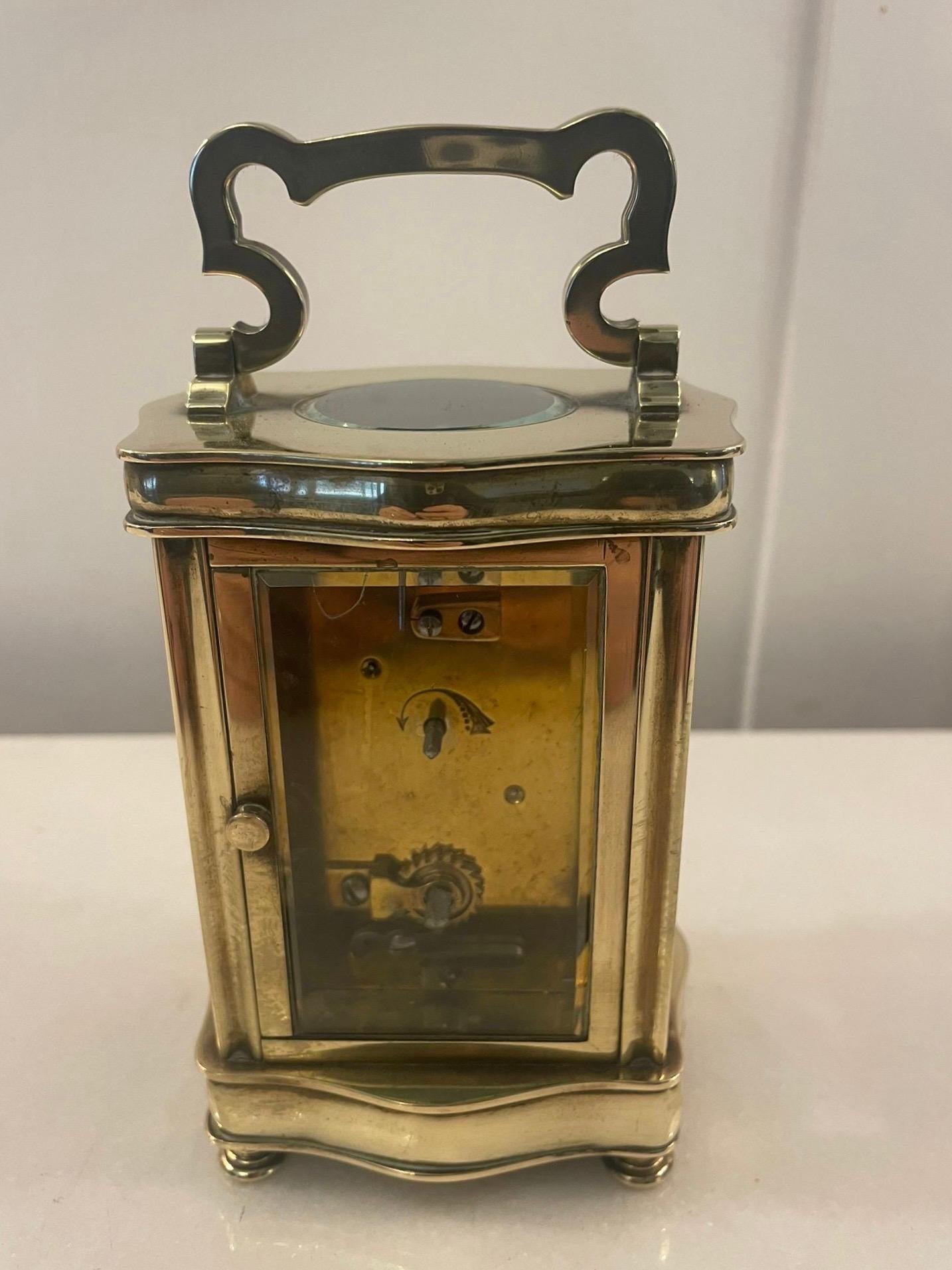 Victorien Horloge à chariot de qualité victorienne ancienne avec étui de rangement d'origine en vente