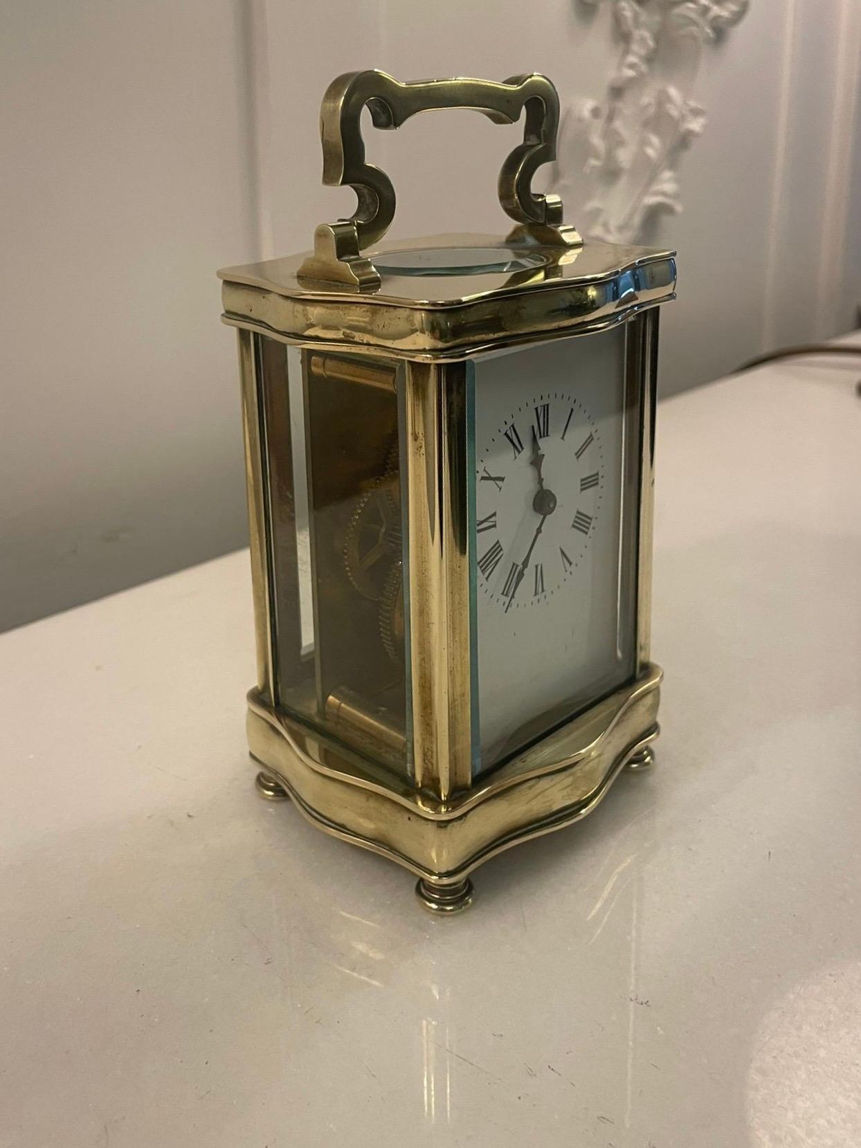 Français Horloge à chariot de qualité victorienne ancienne avec étui de rangement d'origine en vente