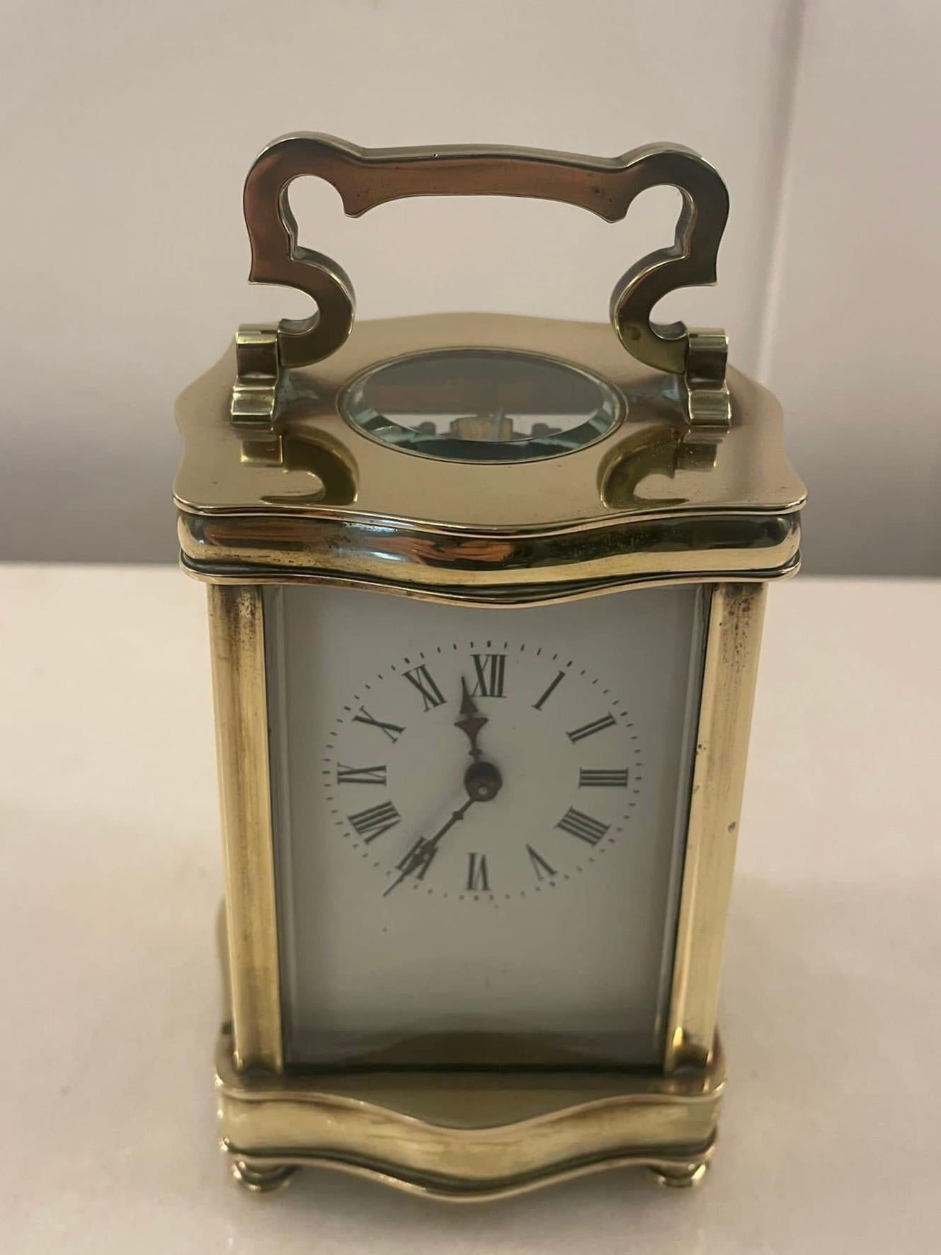 Brass Antique Victorian Quality French Carriage Clock with Original Carrying Case For Sale