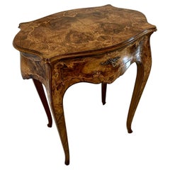 Antique Victorian Quality French Inlaid Burr Walnut Freestanding Centre Table