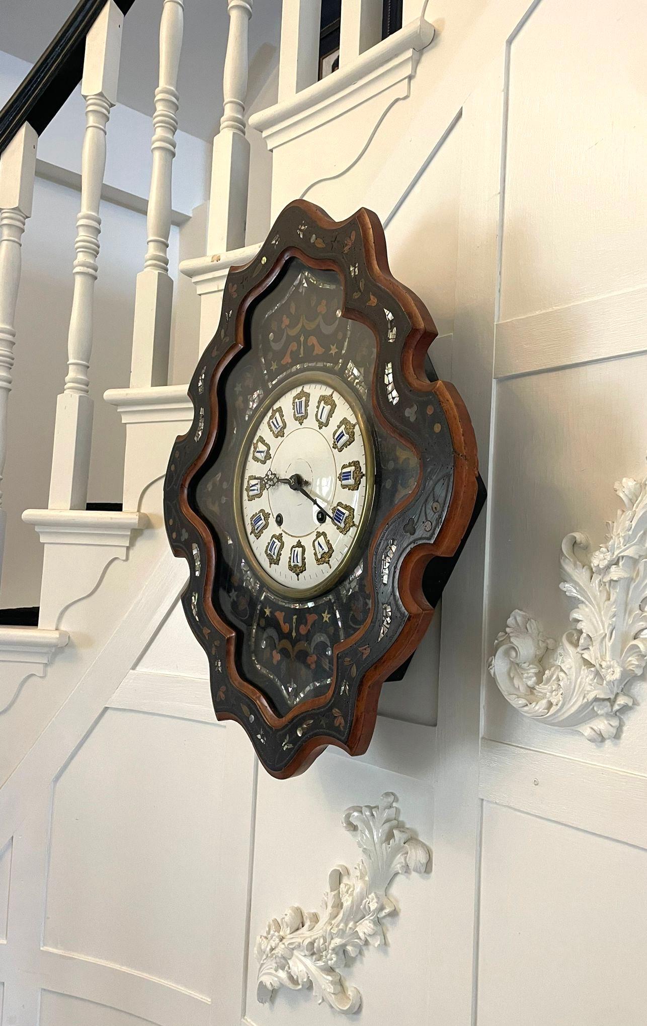 19th Century Antique Victorian Quality French Wall Clock For Sale