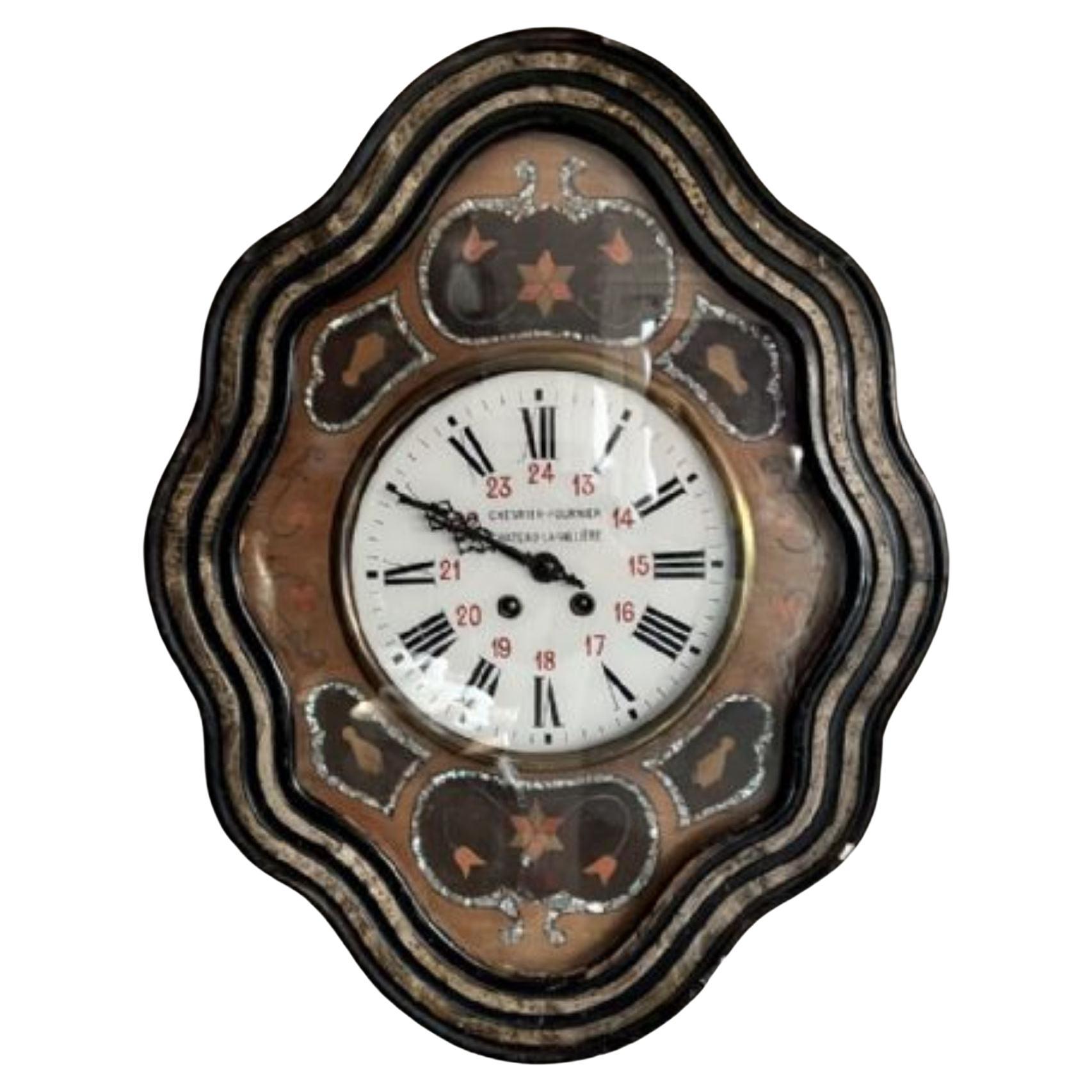 Antique Victorian quality French wall clock  For Sale