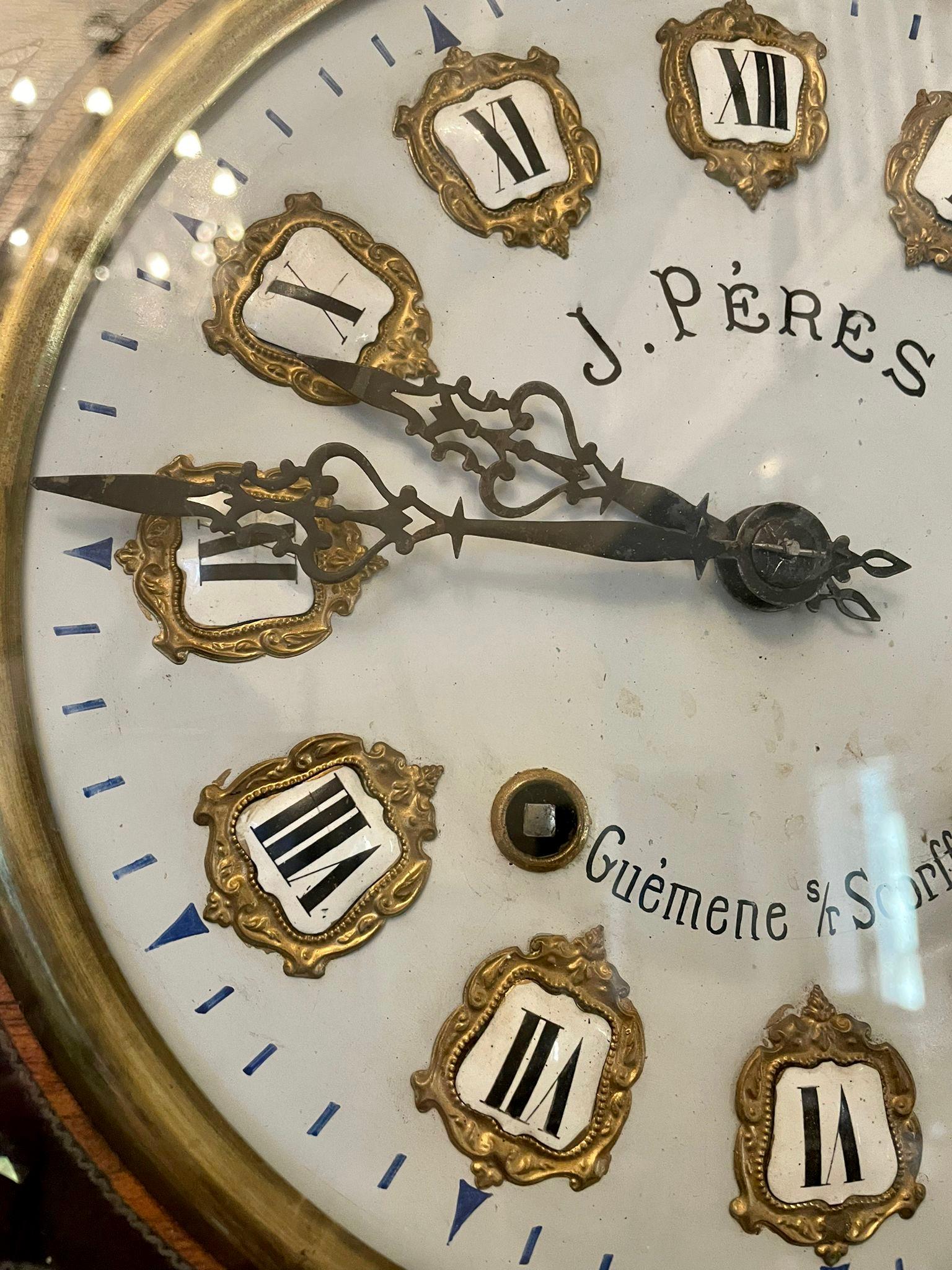 Antique Victorian Quality French Wall Clock Signed J Peres 2