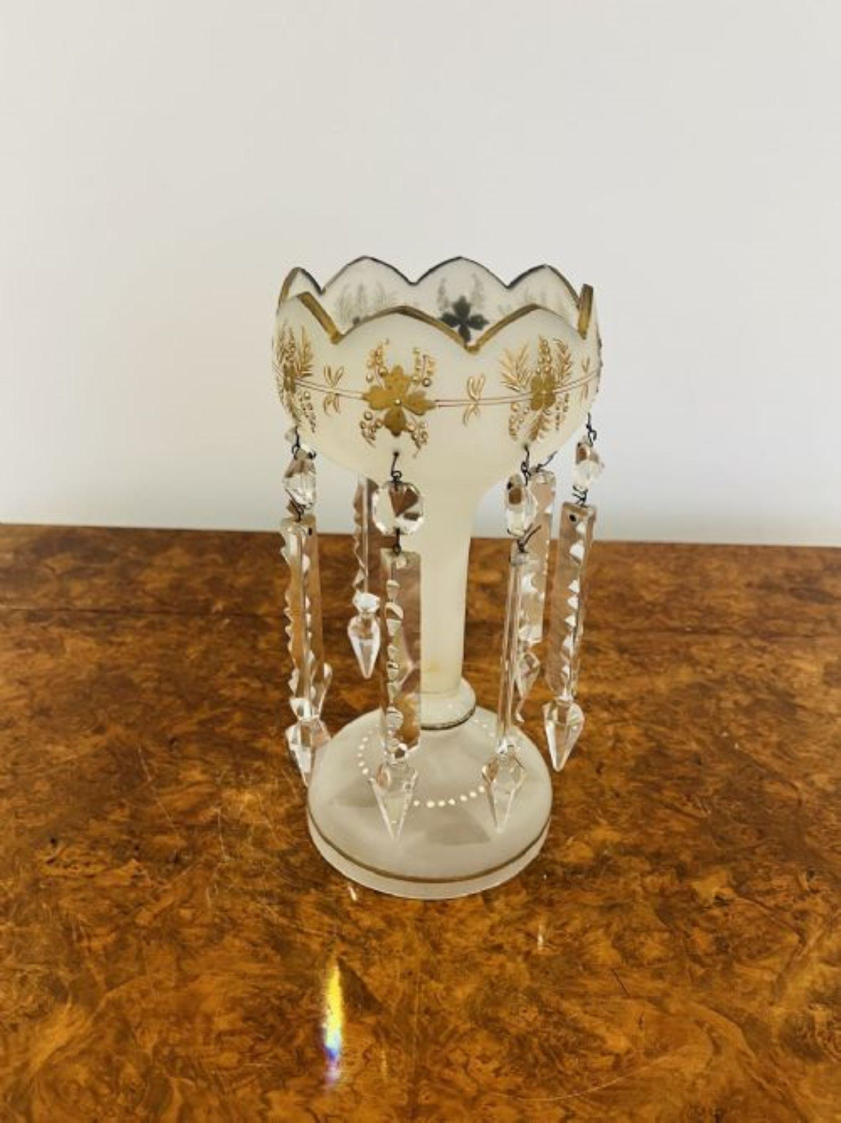 Antique Victorian quality glass lustre  In Good Condition In Ipswich, GB
