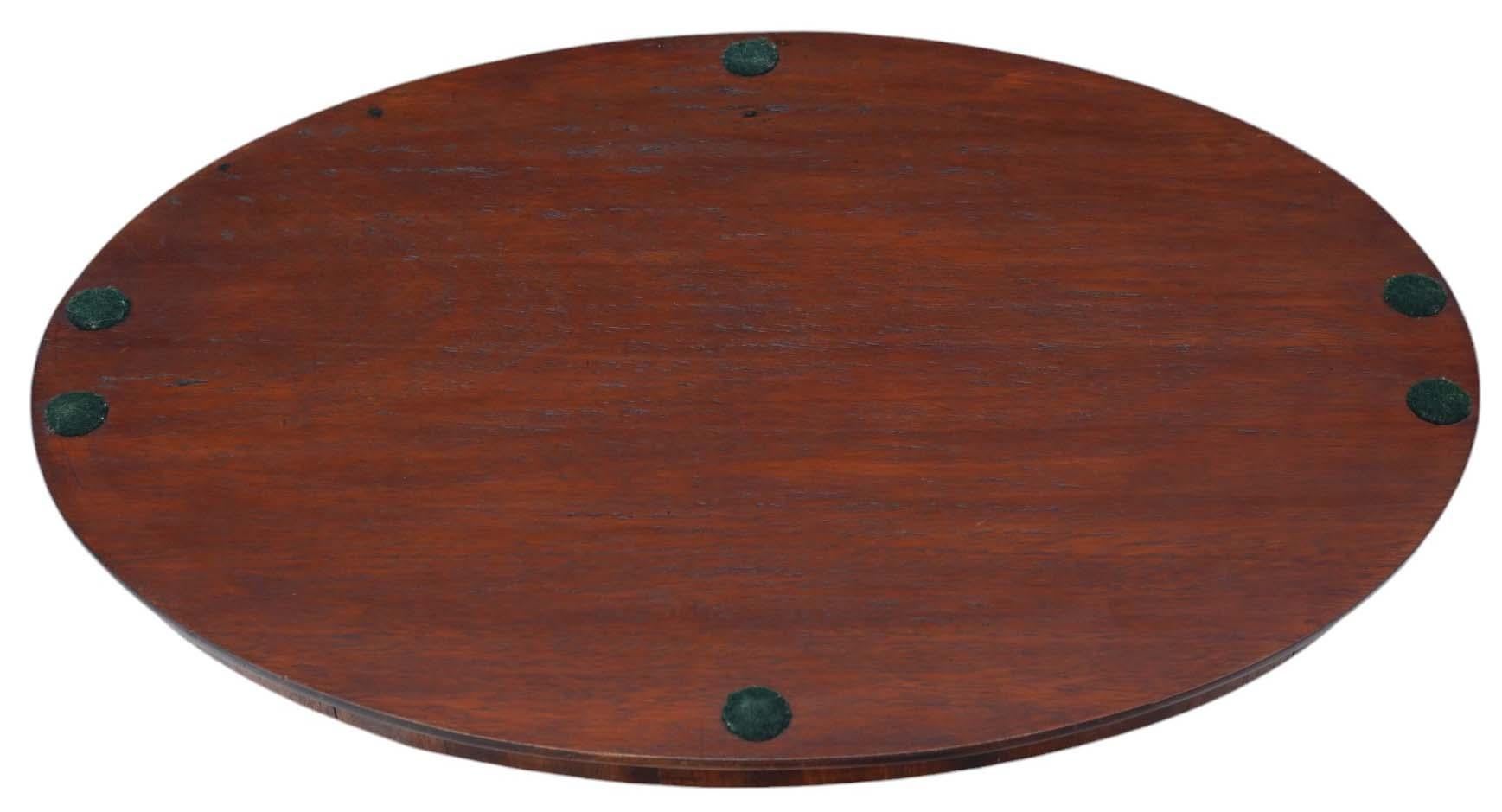 Wood Antique Victorian quality inlaid mahogany oval serving tray tea C1900