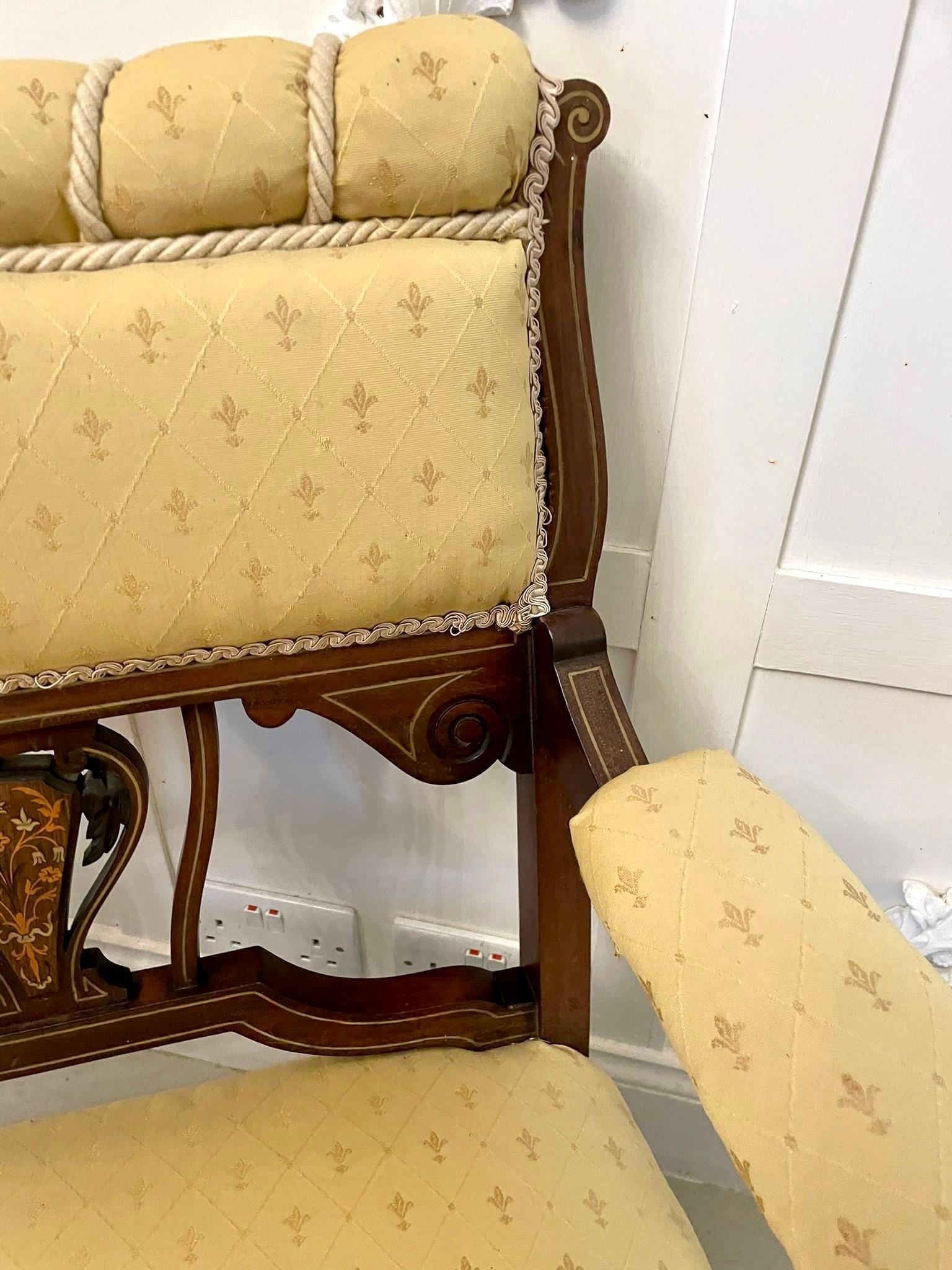 Antikes Mahagoni-Sessel mit Intarsien in viktorianischer Qualität im Angebot 3
