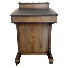 Antique Victorian Quality Inlaid Rosewood Freestanding Davenport Desk