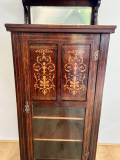 Antique Victorian quality inlaid rosewood side cabinet