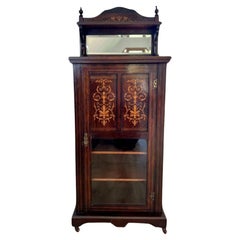 Antique Victorian quality inlaid rosewood side cabinet 
