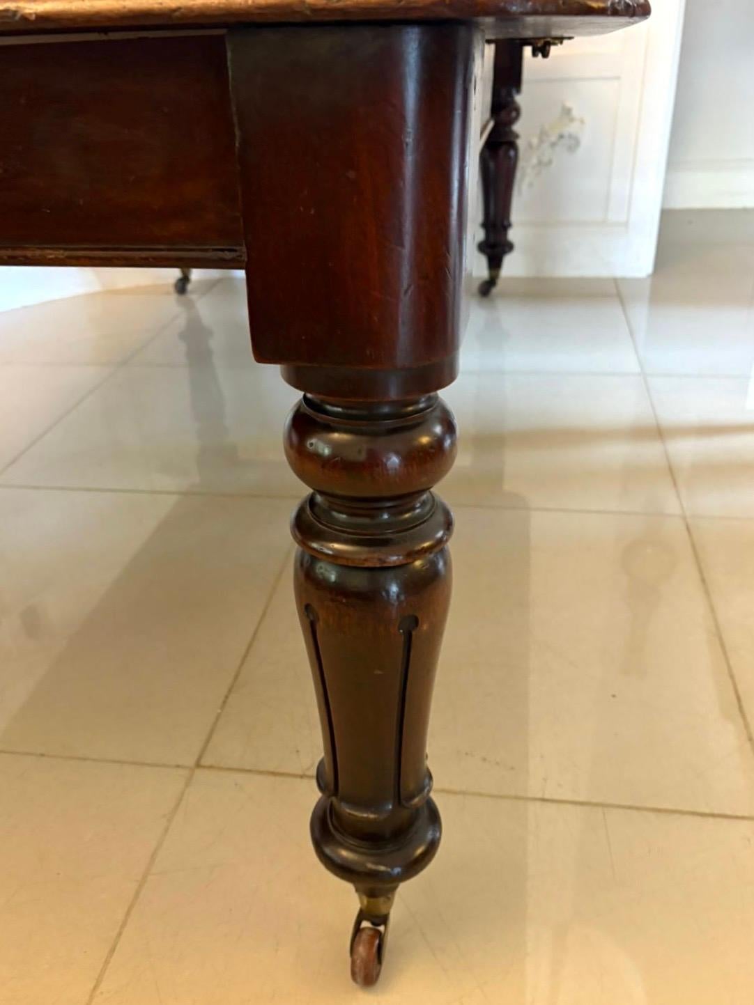 Antique Victorian Quality Mahogany 10 Seater Extending Dining Table For Sale 7