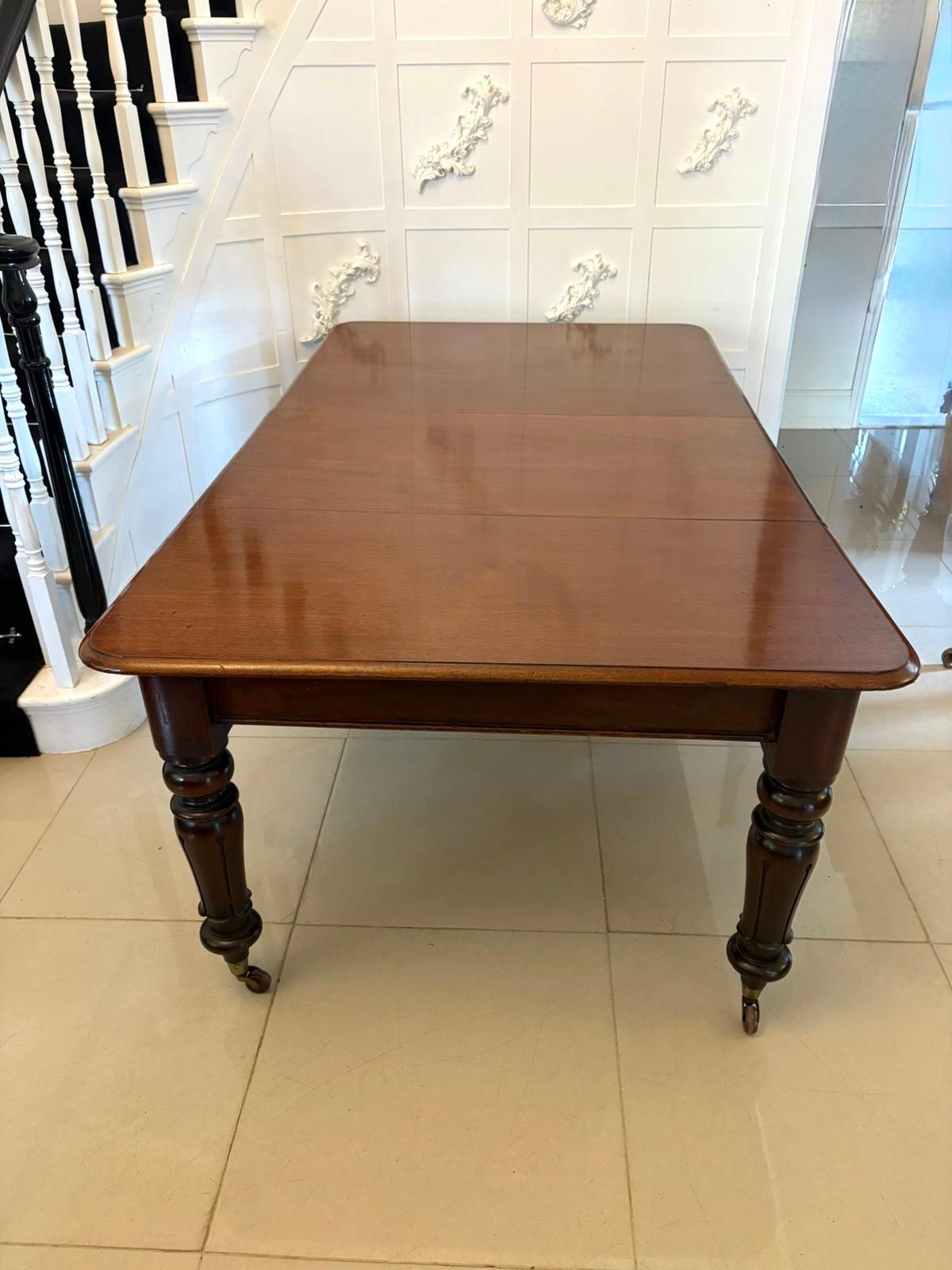 Antique Victorian Quality Mahogany 10 Seater Extending Dining Table For Sale 8