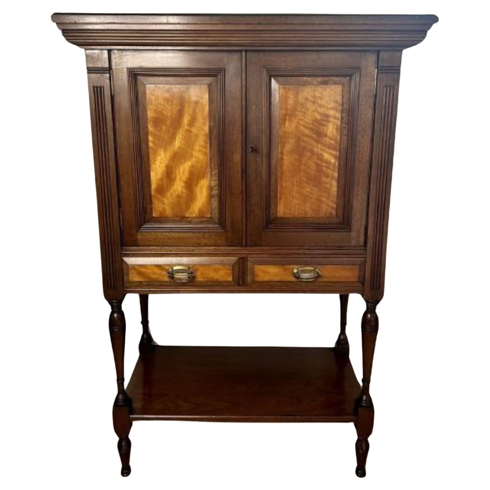 Antique Victorian quality mahogany and satinwood side cabinet  For Sale