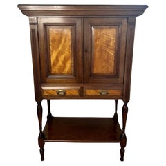 Antique Victorian quality mahogany and satinwood side cabinet 