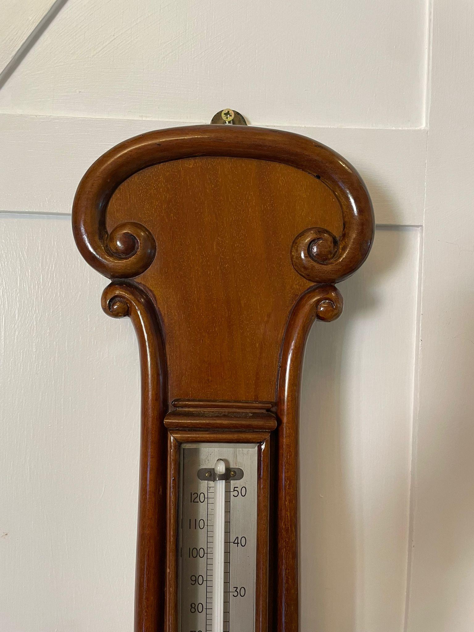 Other Antique Victorian Quality Mahogany Banjo Barometer by James H Kelly of Glasgow  For Sale