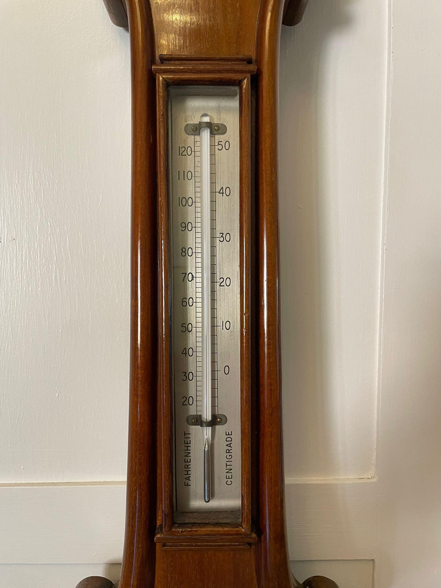 Antique Victorian Quality Mahogany Banjo Barometer by James H Kelly of Glasgow  For Sale 2