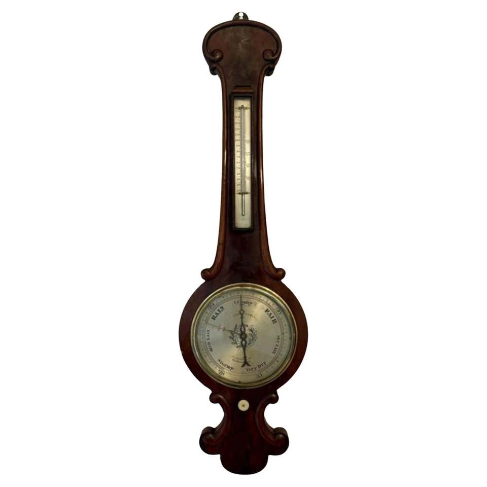 Fantastic quality antique Victorian carved oak banjo clock barometer ...
