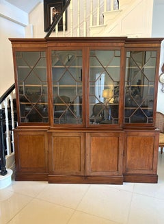 Antique Victorian Quality Mahogany Breakfront Bookcase