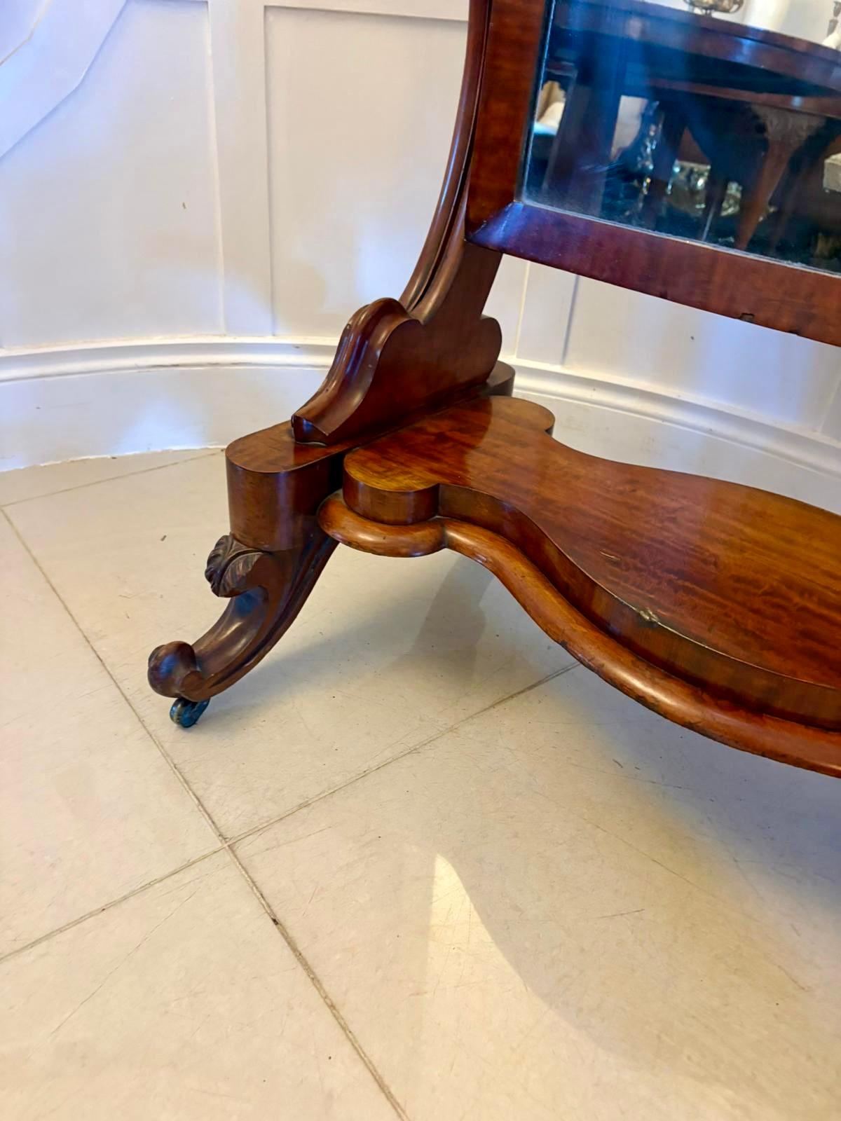 English Antique Victorian Quality Mahogany Cheval Mirror For Sale