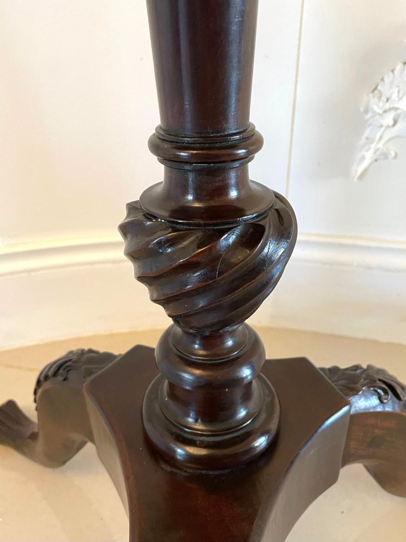 Antique Victorian Quality Mahogany Circular Lamp Table In Good Condition For Sale In Suffolk, GB