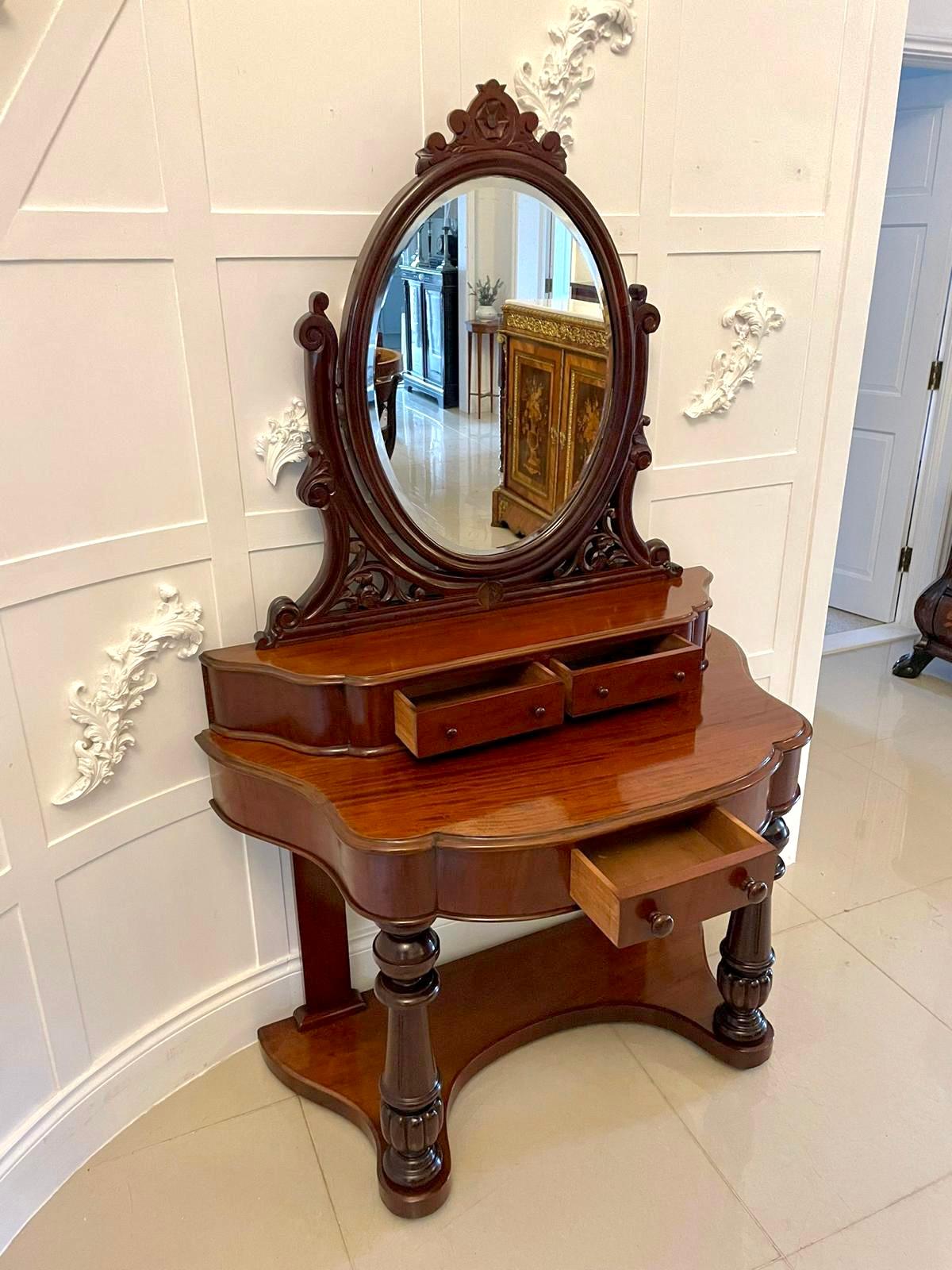 English Antique Victorian Quality Mahogany Dressing Table