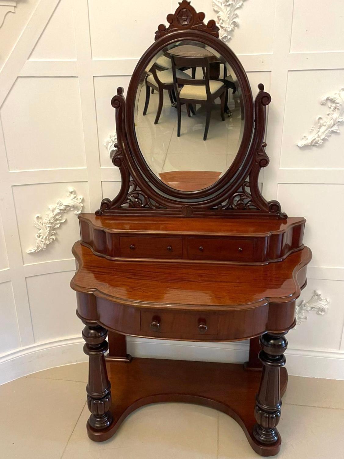 Antique Victorian Quality Mahogany Dressing Table In Good Condition In Suffolk, GB