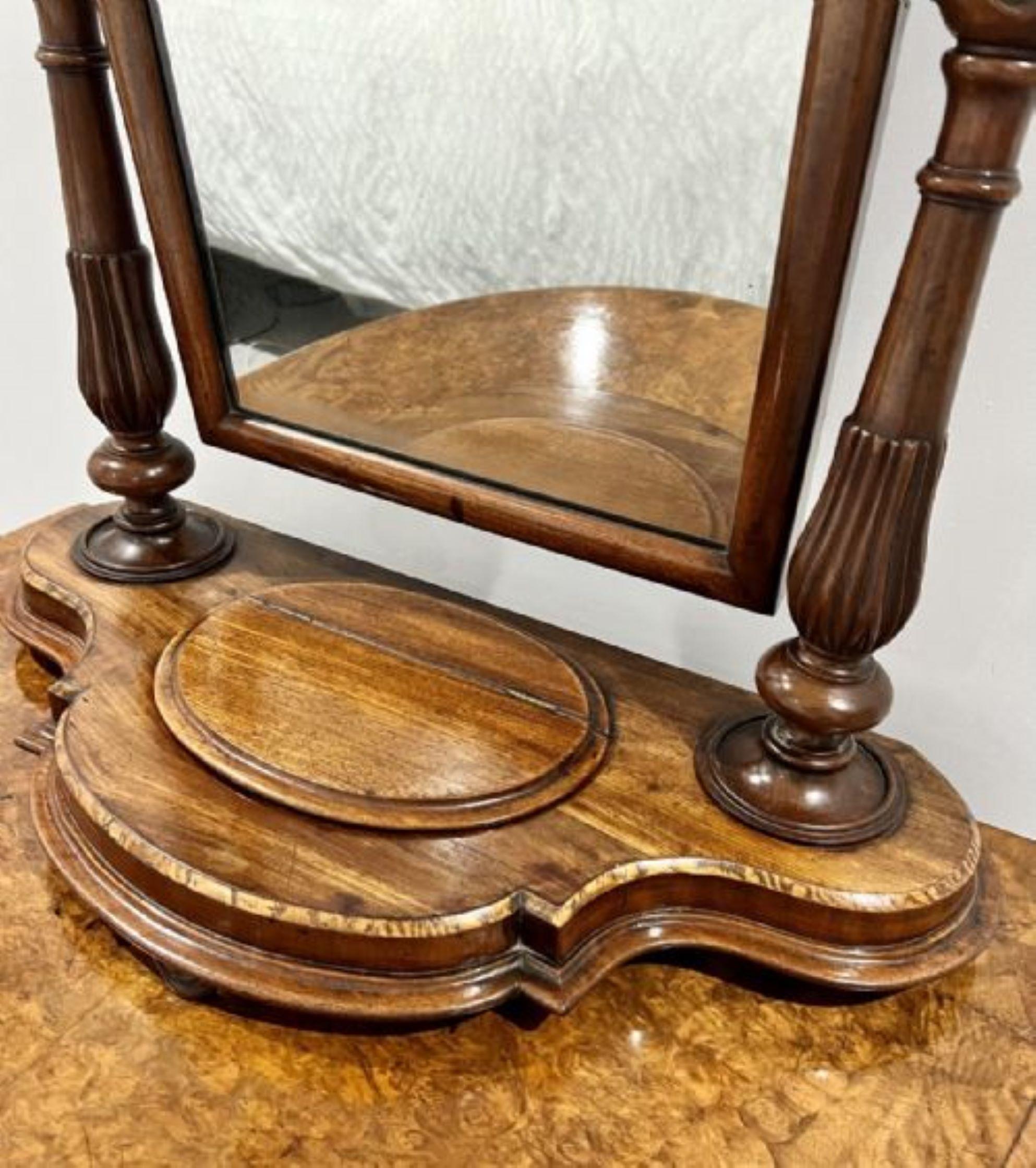 Glass Antique Victorian quality mahogany dressing table mirror  For Sale