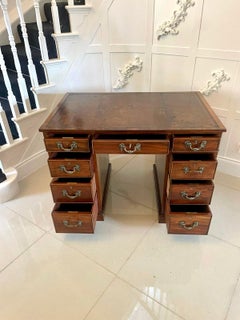 Antique Victorian Quality Mahogany Free Standing Kneehole Desk