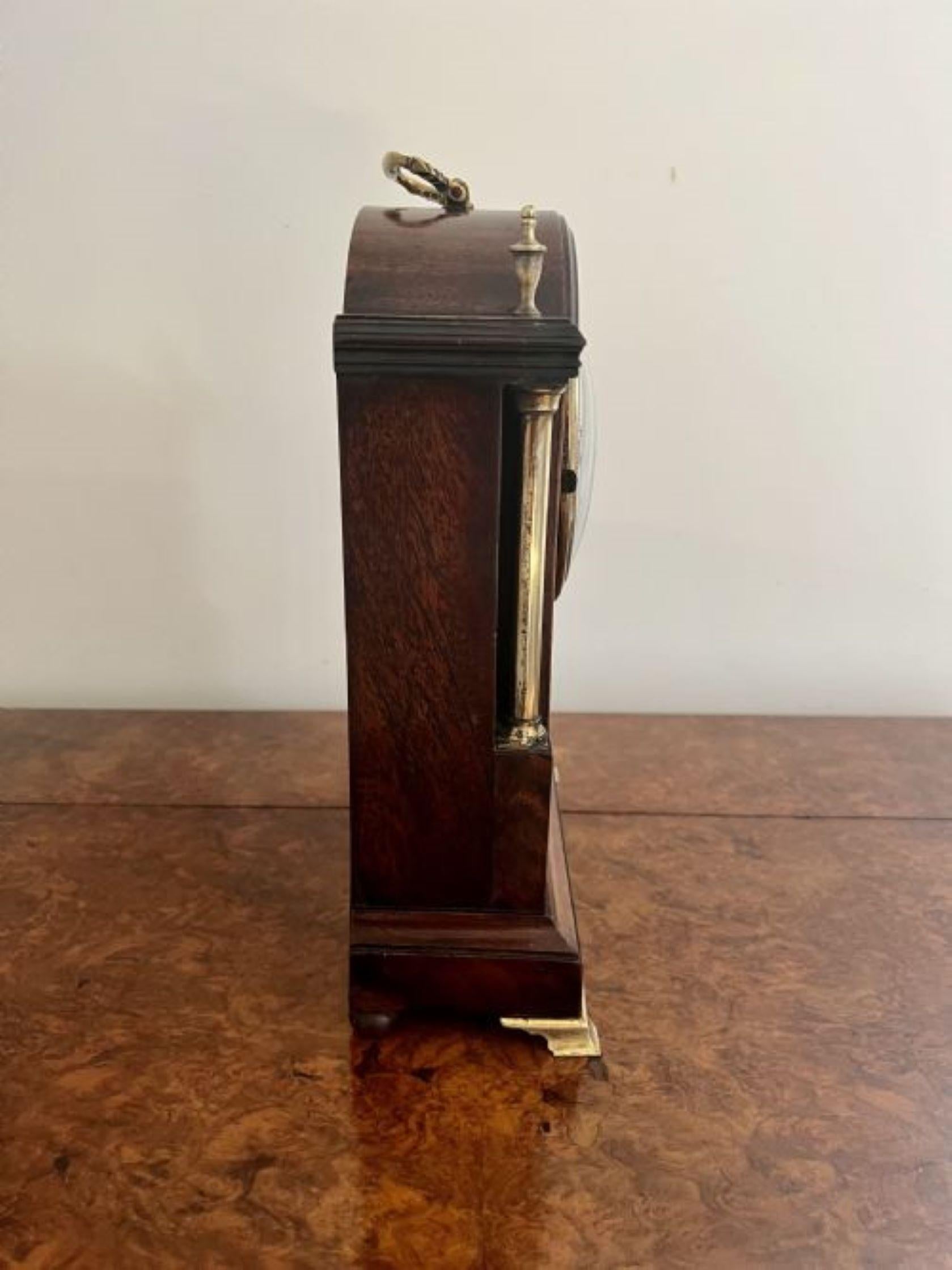 Antique Victorian quality mahogany inlaid bracket clock In Good Condition For Sale In Ipswich, GB