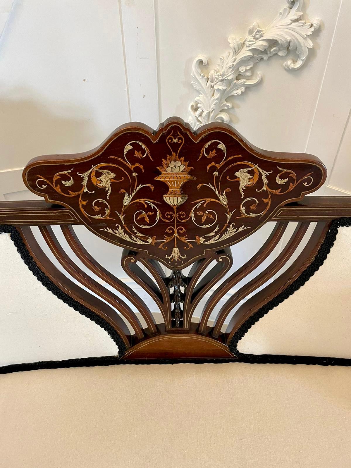 Antikes Mahagoni-Sessel mit Intarsien in viktorianischer Qualität  im Angebot 3