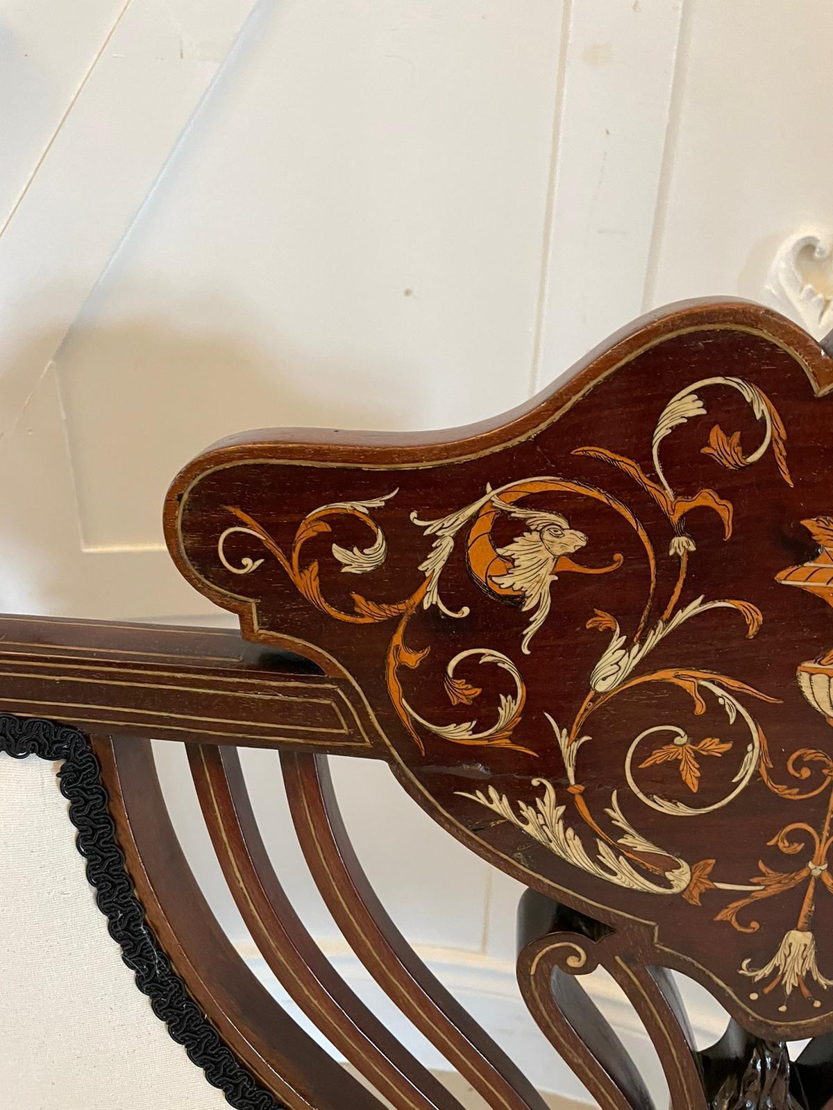 Antikes Mahagoni-Sessel mit Intarsien in viktorianischer Qualität  (Sonstiges) im Angebot
