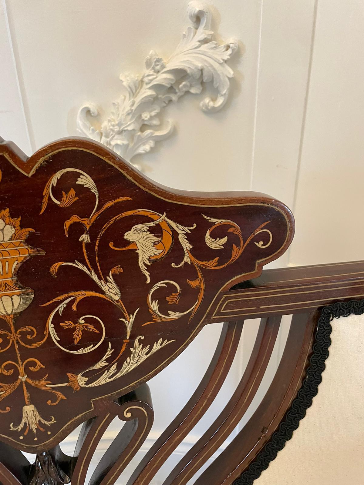 Antikes Mahagoni-Sessel mit Intarsien in viktorianischer Qualität  im Angebot 2