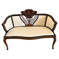 Antique Victorian Quality Mahogany Inlaid Settee