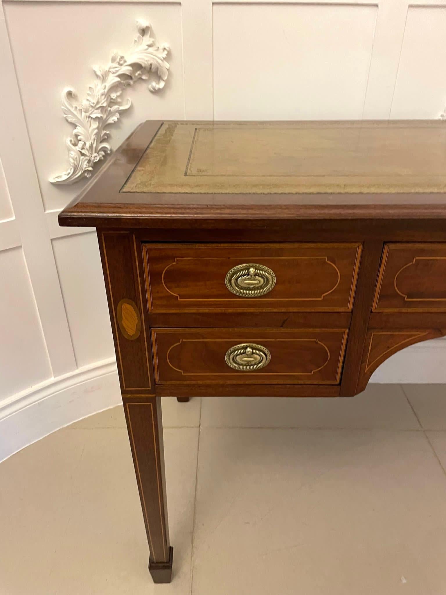 Antique Victorian Quality Mahogany Inlaid Writing Desk  6