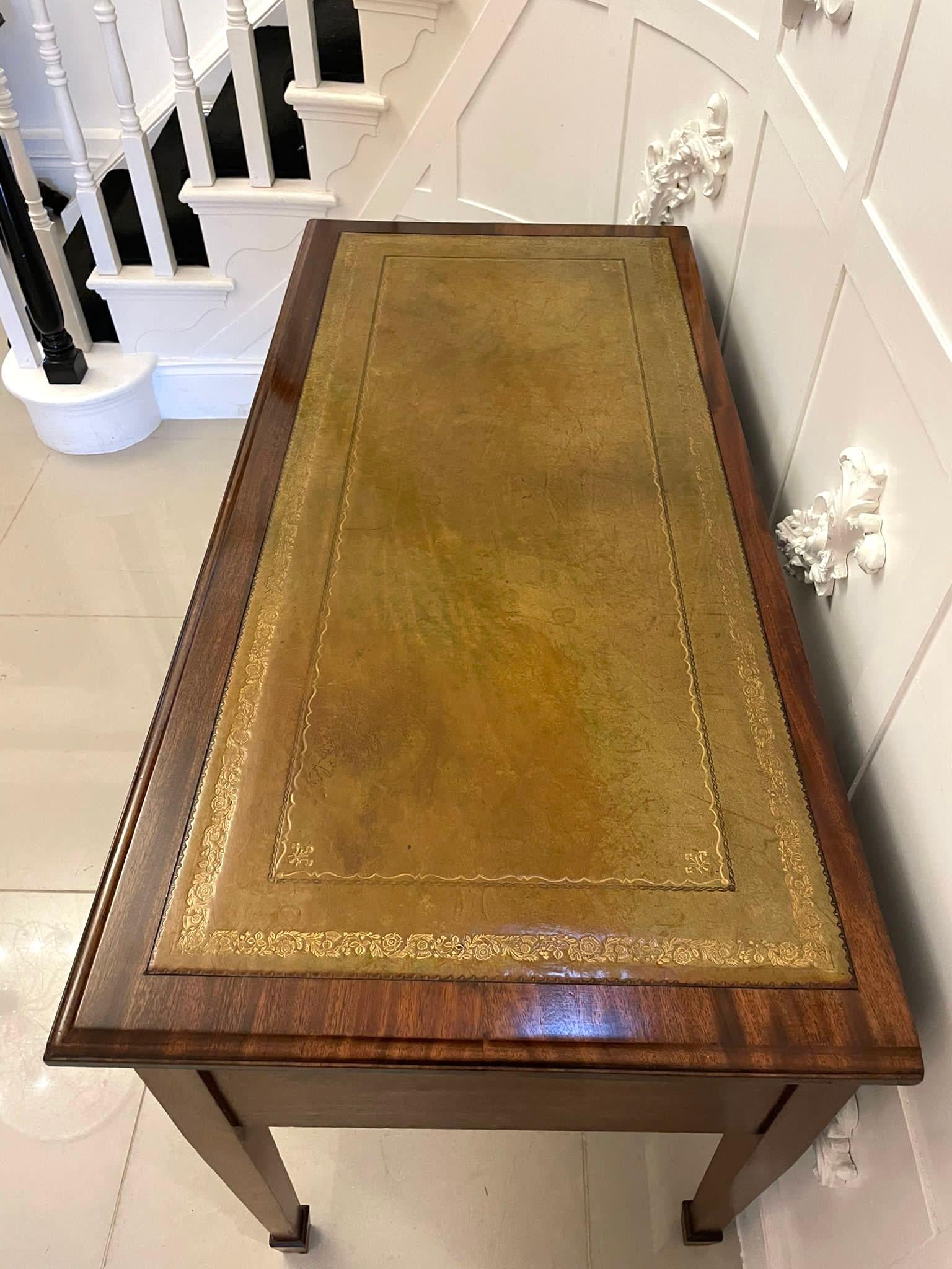 Antique Victorian Quality Mahogany Inlaid Writing Desk  1