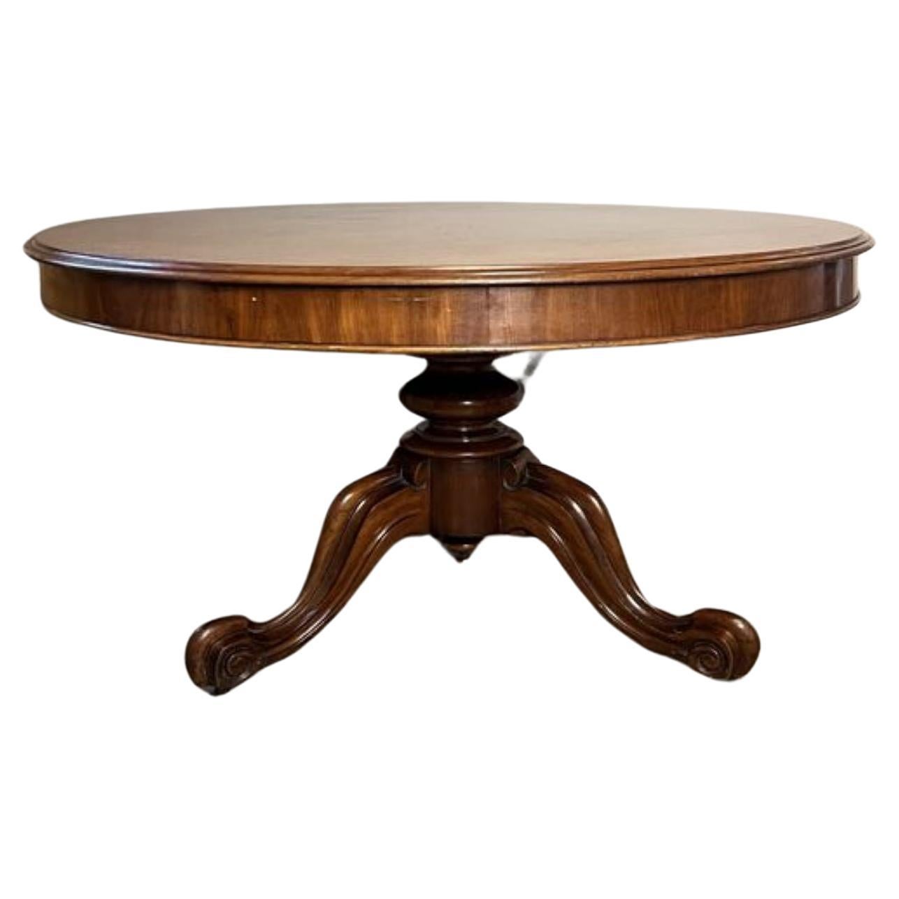 Antique Victorian quality mahogany large round dining table  For Sale