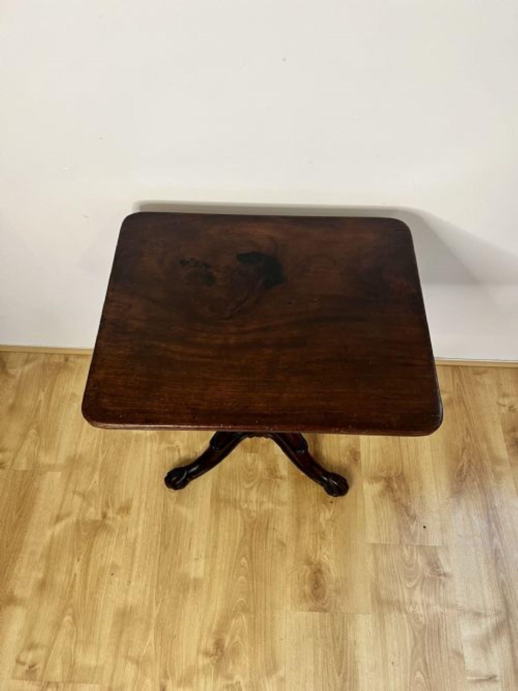 Mahogany Antique Victorian quality mahogany square top lamp table  For Sale