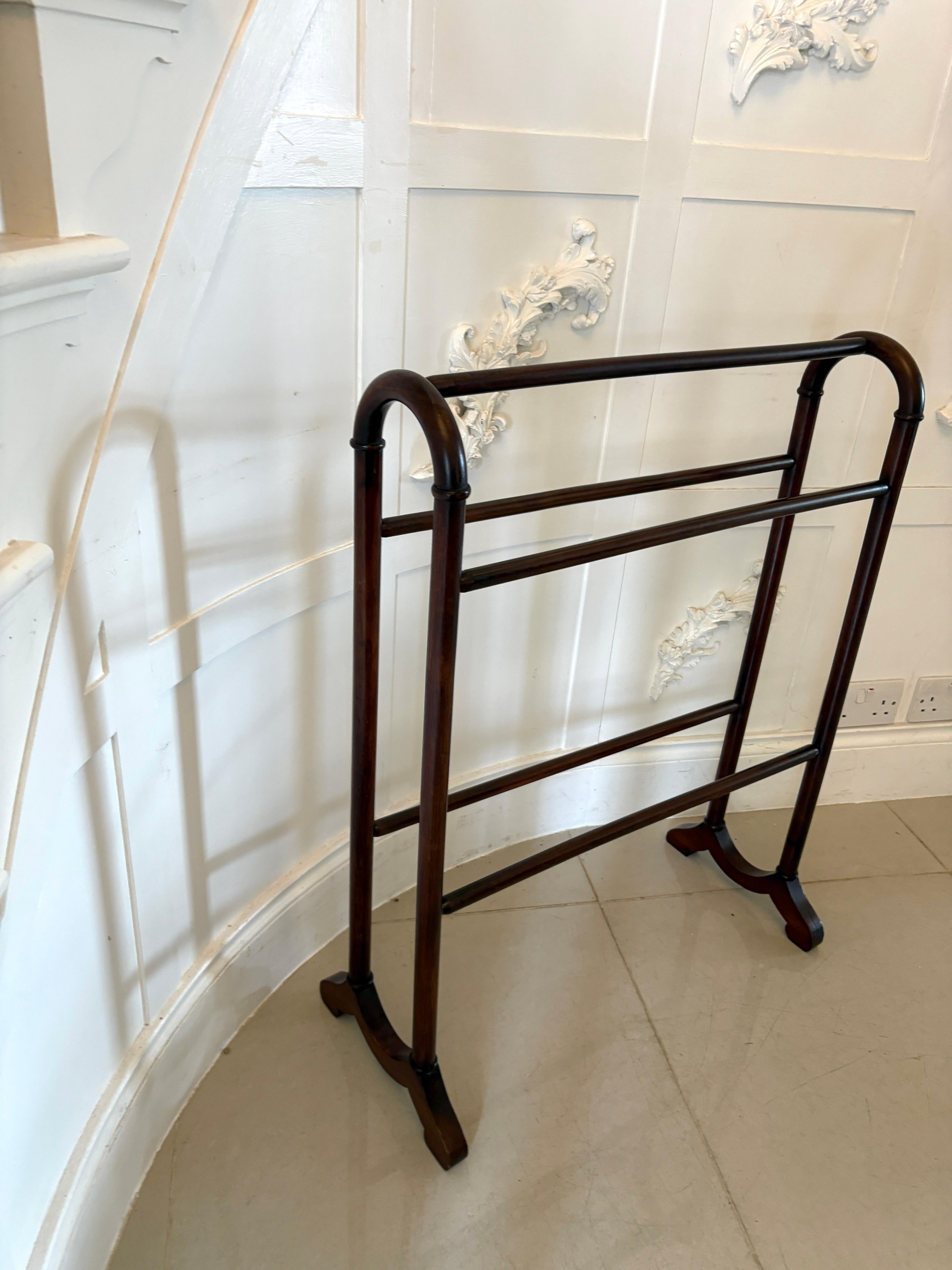 Antique Victorian Quality Mahogany Towel Rail 1