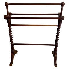 Antique Victorian quality mahogany towel rail