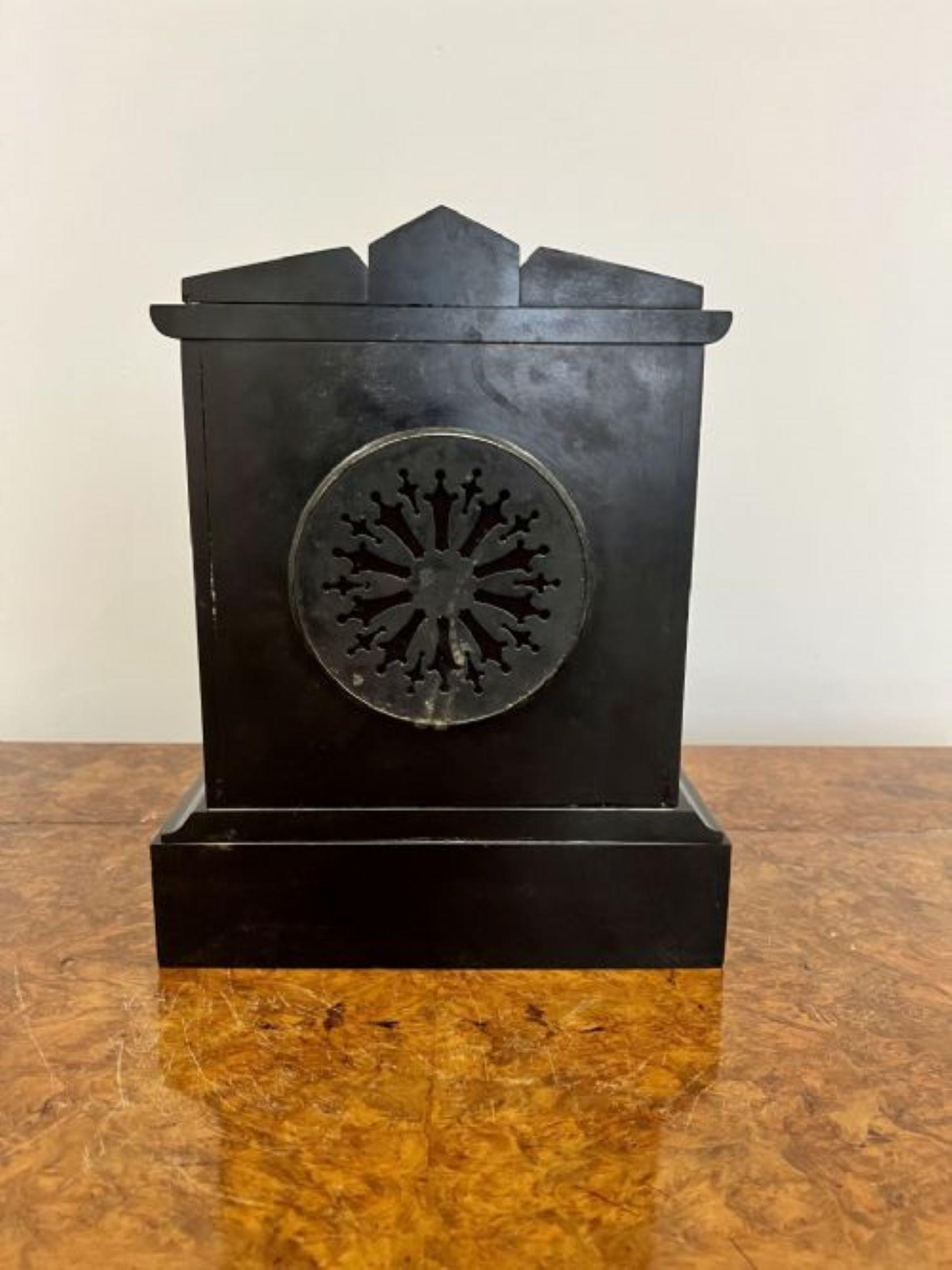 Antique Victorian quality marble clock In Good Condition For Sale In Ipswich, GB